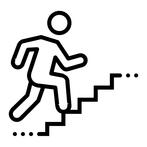 Person climbing stairs