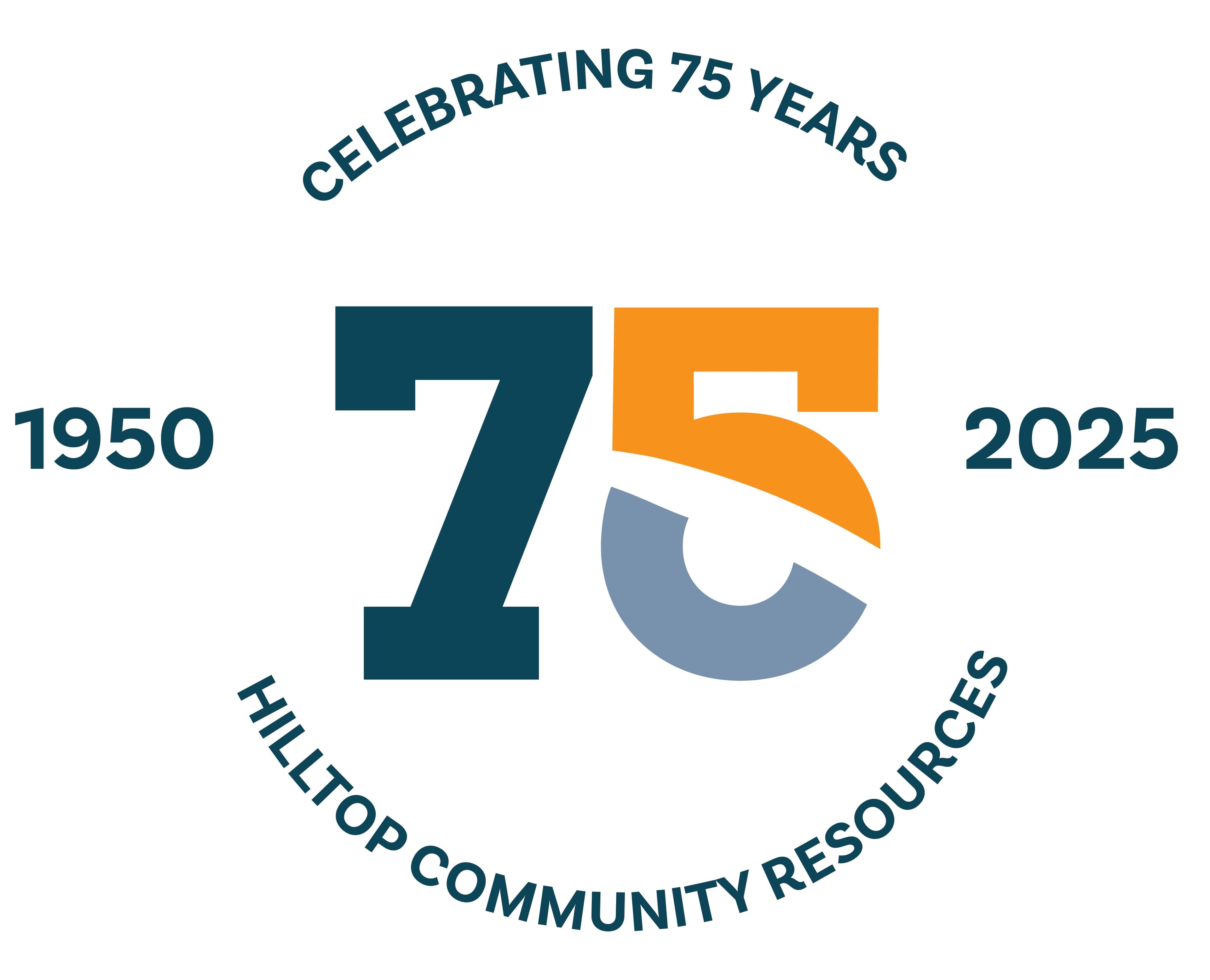 Hilltop Community Resources 75th Anniversary logo