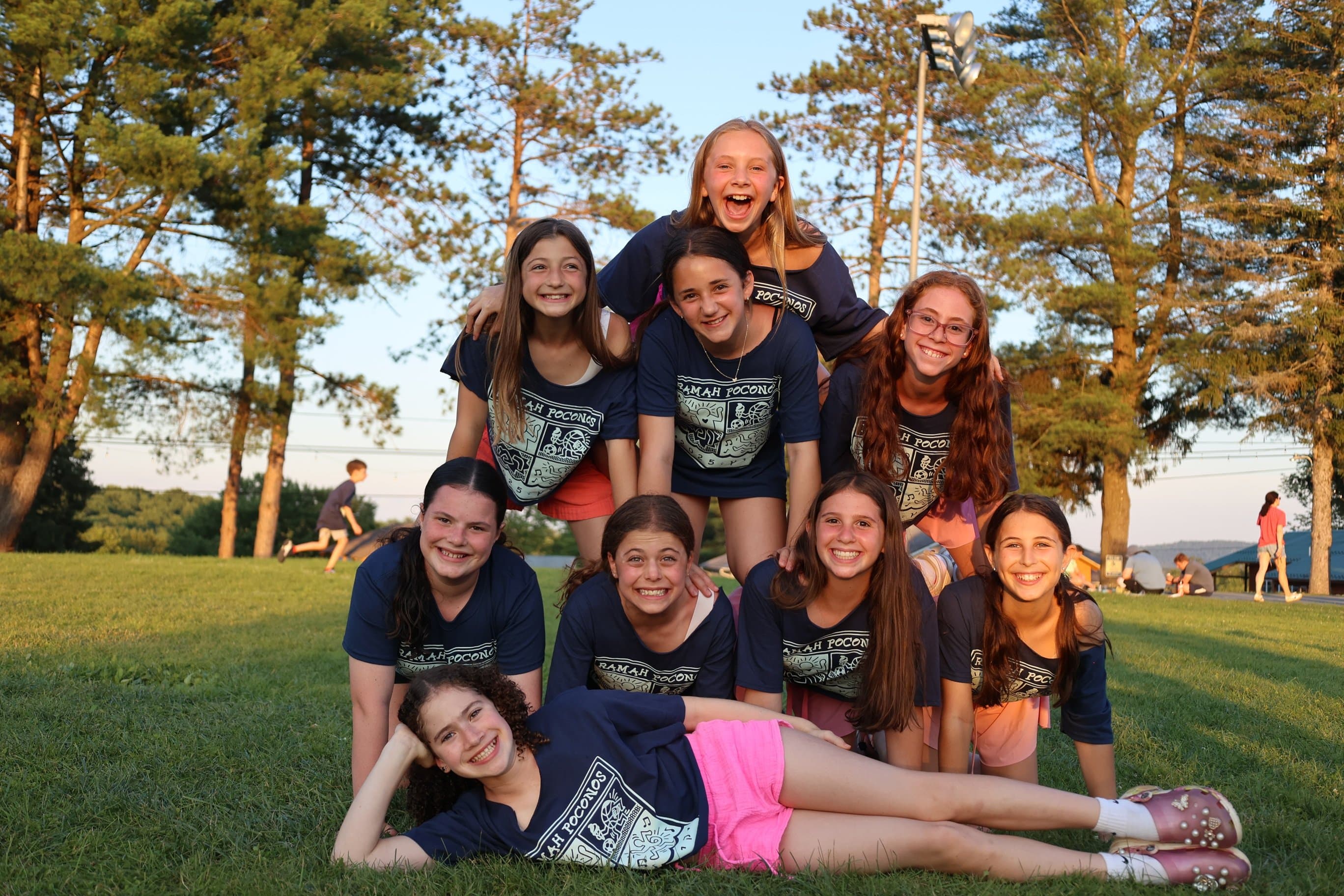 A pyramid of happy campers!