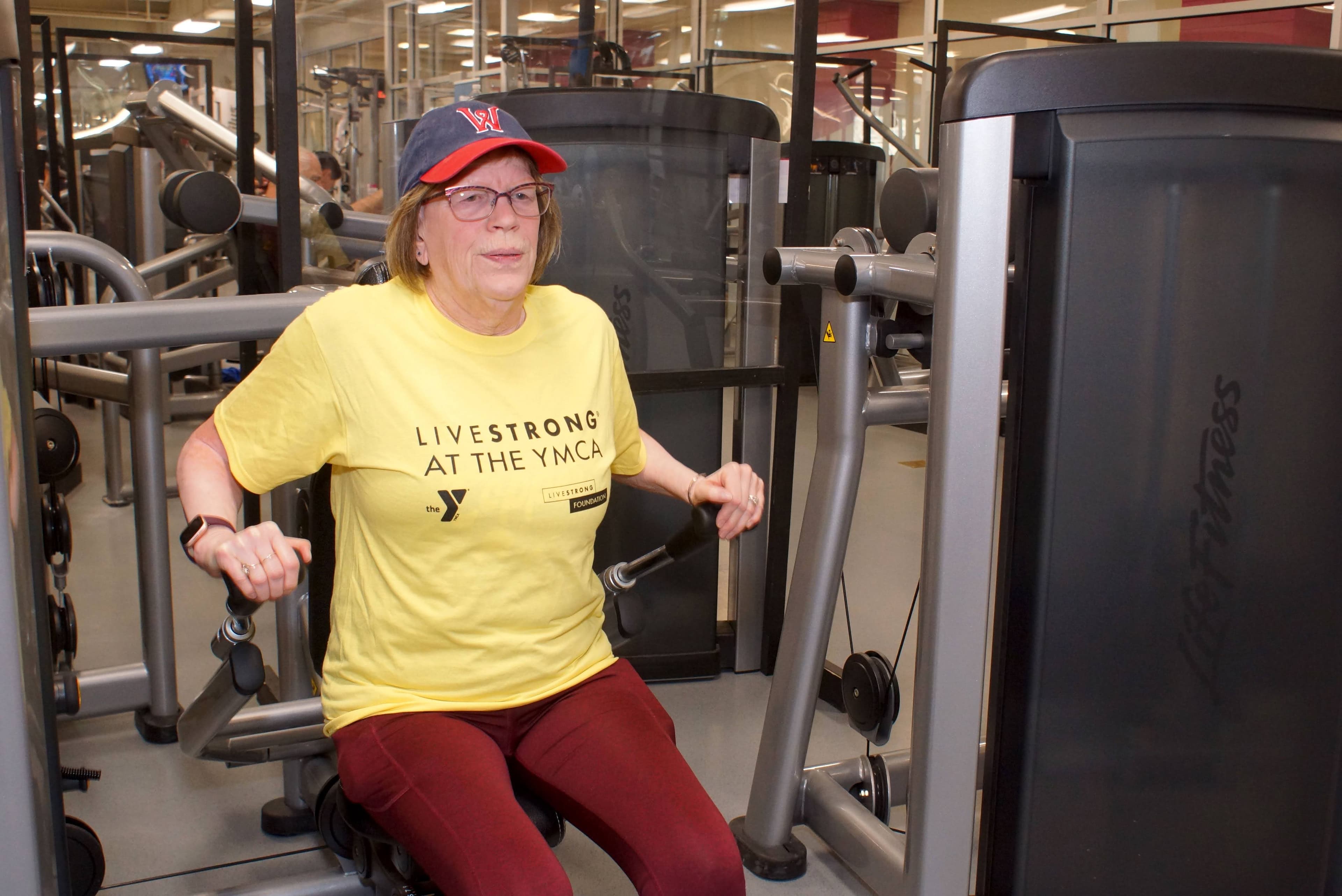 Photo of a Livestrong at the Y participant working out.